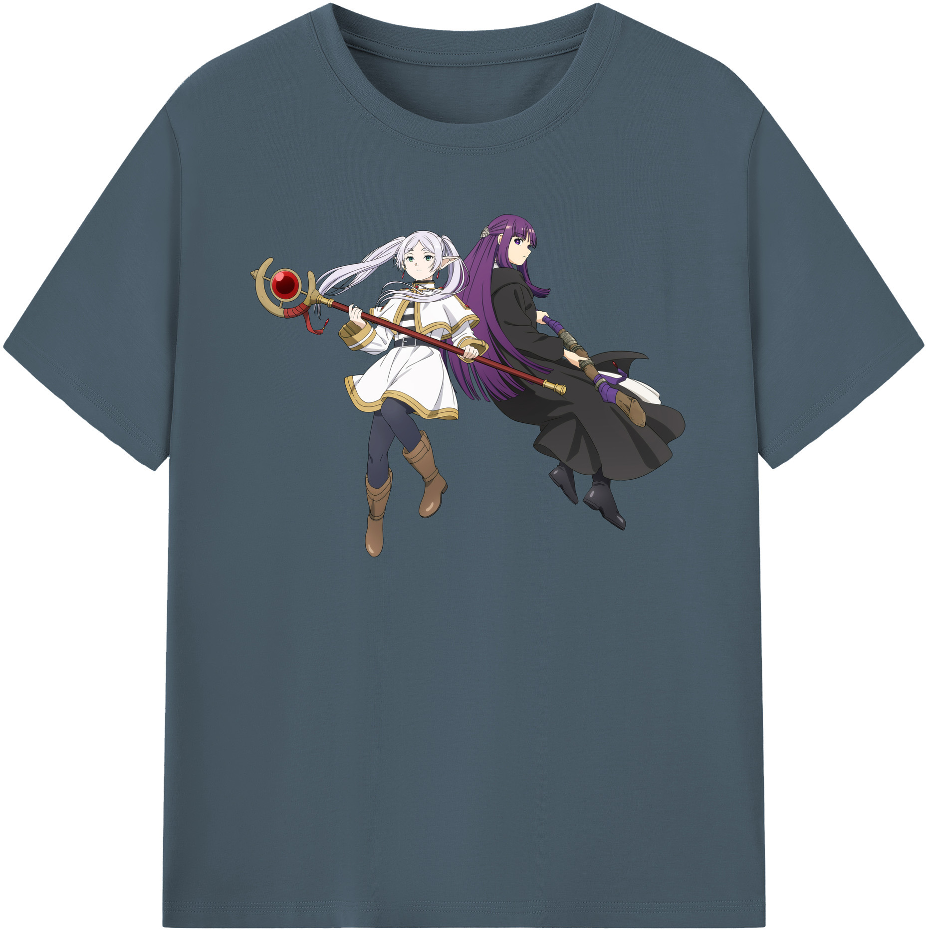 （画像用） 葬送のフリーレン Frieren 綿100％半袖Tシャツ（フロントプリント）